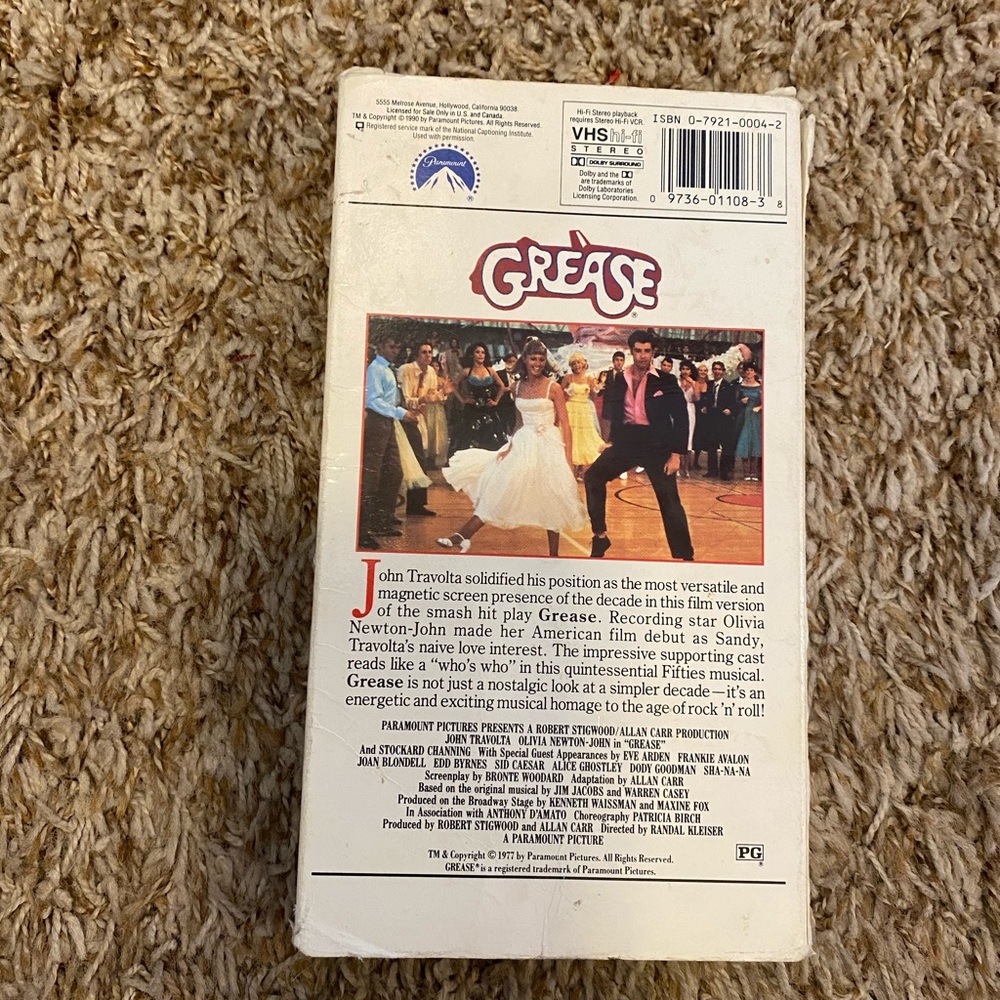 GREASE VHS - Picture 2 of 3